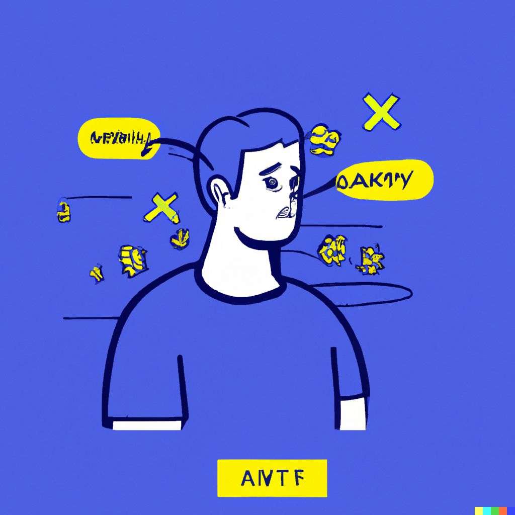 a representation of anxiety, modern flat design style illustration with line elements